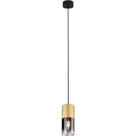 Sospensione Singola Robin Ottone Vetro Fumé Trio Lighting