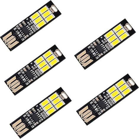 5 lumières LED USB pour Les claviers d'ordinateur Portable, Super Lumineuse avec 6 LED et Une Touche variateur pour Ajuster la lumière(5500K) (1/5)