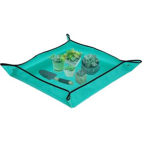 Tapis de rempotage de Plantes,Tapis de Jardinage PE Pliable Imperméable Tapis de Rempotage pour Semis d'intérieur Tapis de Plantation Succulente (100x100cm, Vert)