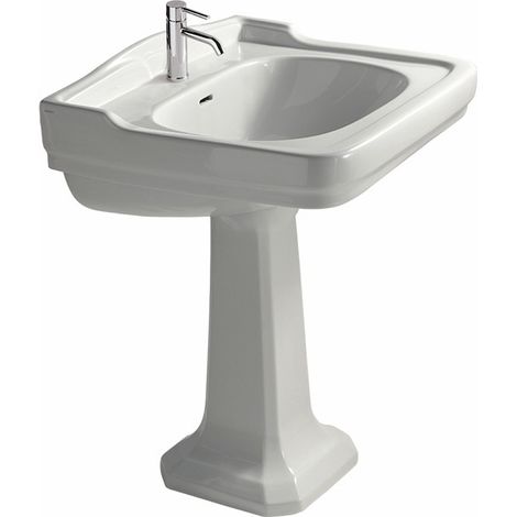Lavabo Ethos sospeso/su colonna cm. 71x58 monoforo bianco lucido (1/4)
