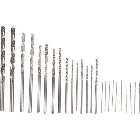 GARRYFIZH Ensemble de 25 mini forets hélicoïdaux HSS à queue droite de 0,5 à 3 mm pour la bijouterie, l'horlogerie et les travaux manuels.