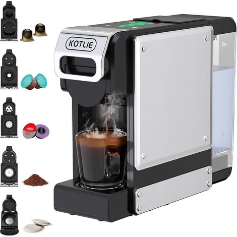 Machine à café à capsules, Machine à café multi-capsules 5 en 1, pour Original/pour Dolce Gusto/pour A MODO MIO/ESE (44 mm) et le café moulu, réglage du débit d'eau en sept étapes(ST-550) (1/5)