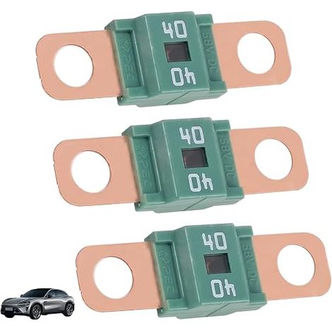 3 Pieces Midi Fuses 40A, Car Fuse, High Voltage 12V-58V, Compatible with Cars, Trucks, Construction Vehicles, Buses, Caravans (1/5)
