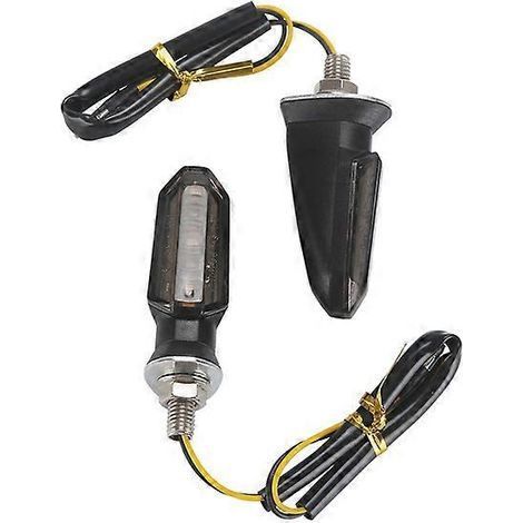 Lot de 2 clignotants LED ambre pour moto, avant et arrière, étanches, fixation par boulon M8, compatibles avec quads, SSV et scooters.