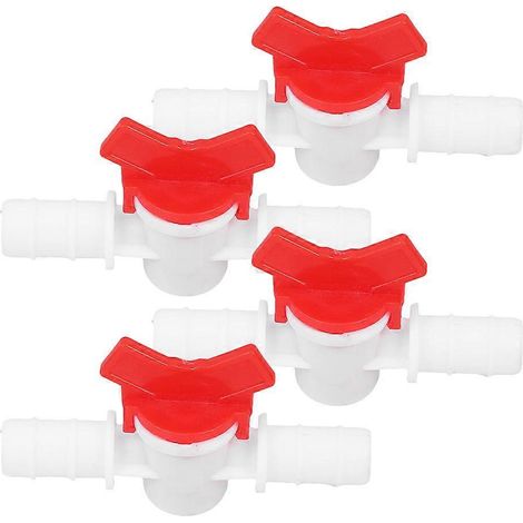 Vanne à bille en plastique pour irrigation goutte à goutte, compatible avec les tuyaux d'arrosage (lot de 8). (1/5)