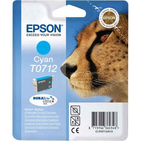Cartucho Epson T0712 Cyan STYLUS D78/D92/D120/DX4000/DX5000/DX6000/DX7400/SX105/BX300F