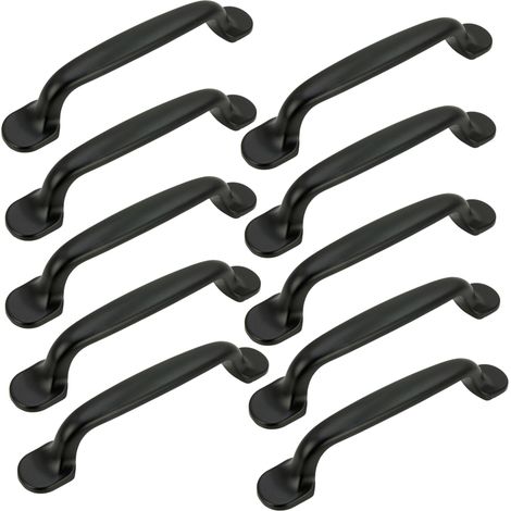 10 x Möbelgriff schwarz 96 mm Metall