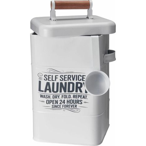 Contenedor metálico para detergente en polvo con vaso medidor de 8 litros. (1/3)