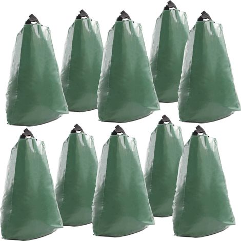Wiltec 10 Sacchi per irrigare alberi 75 l in PVC, Sistema di irrigazione a goccia intorno ai tronchi