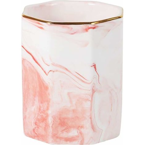 royaluxe - Tube de rangement de bureau en céramique (rose)