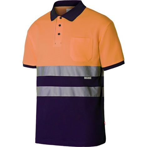 polo alta visibilidad manga corta bicolor 55% algodon varios colores tallas s-xxl alta visibilid nrnja narino talla xl