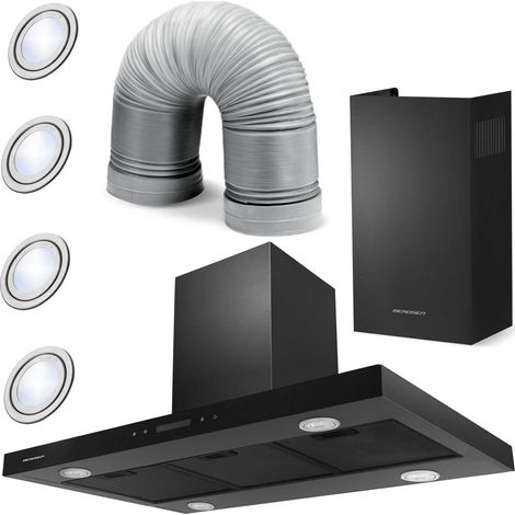 Campana extractora Berdsen BE-90E negra de 90 cm