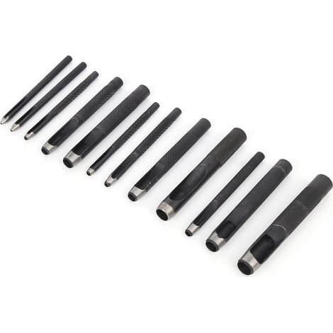 Kit de 12 emporte-pièces pour perforer le cuir soi-même, outils de perforation de 1 à 10 mm (1/4)