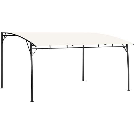 Auvent pare-soleil de jardin-Abri de jardin 4x3x2,55 m Crème (1/5)