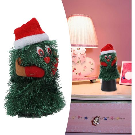 Nouvel arbre de Noël musical rotatif, décoration de Noël, cadeau de Noël, peluche, poupée électrique, petit format. (1/5)