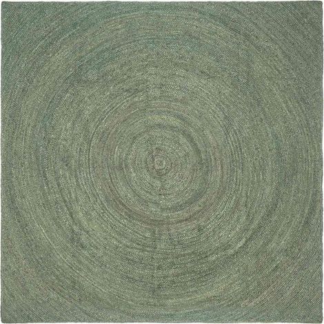 Tapis vert olive, 300 x 300 cm, jute. (1/5)