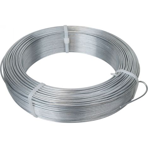 Fil de tension en acier galvanisé pour grillage ou autre - 50 m x 2.4mm Ø - Gris - Linxor