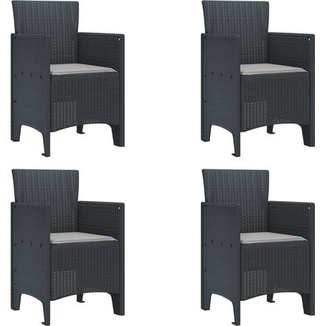 Gartenstuhl 4 pcs Anthrazit 53 x 49 x 85 cm Polypropylen