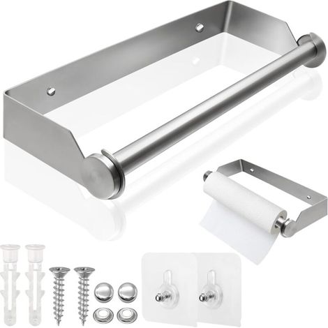 Bardusch-Porte sopalin 28cm acier inoxydable, mural/auto-adhésif/perçage, placards/cuisine/sdb. (1/4)