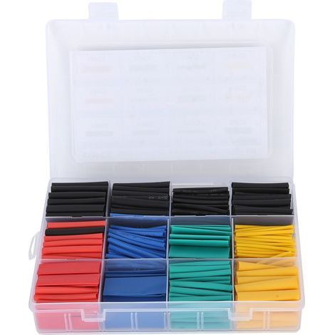 Kit de gaines thermorétractables, 530 pièces, assortiment de fils électriques colorés (1/5)