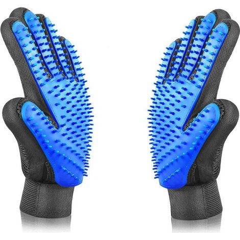 Pflegehandschuh für Haustiere, weiche Bürste zur Haarentfernung, verbessertes Fünf-Finger-Design, für Hunde, Katzen und Pferde (1/4)