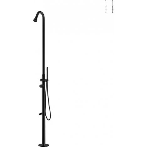 Ducha De Acero Inox Stintino Con Rociador Giratorio Negro Sined (1/5)