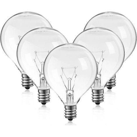 5er-Pack Ersatzbirnen, 220–230 V, 25 W, 200 Lumen, für Lavaleuchten und Lichterketten. – 7,00 x 5,00 x 5,00 cm – transparent (1/4)