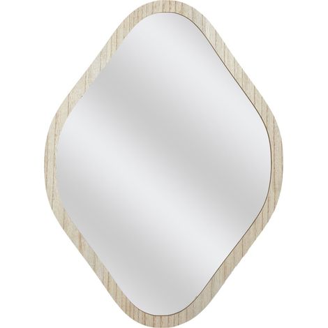 Miroir losange avec contour effet bois ELIO (1/5)