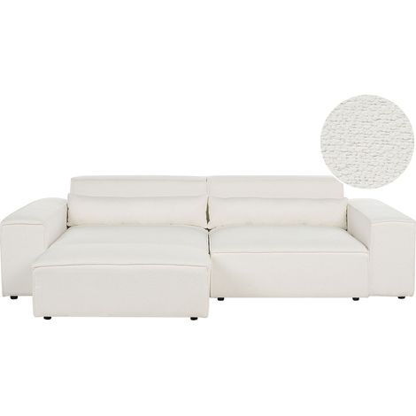 Modular Sofa 2 Seater HELLNAR Boucle Off-White with Ottoman (1/5)