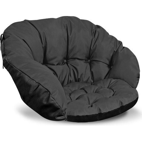 Cuscino da giardino 122x40 cm per sedia, altalena, lampada da appendere, nido di cicogna, impermeabile, nero
