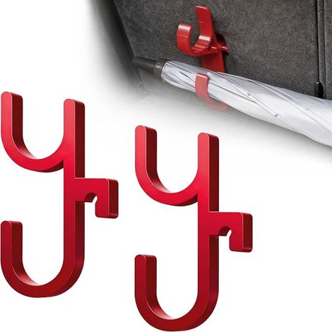 2 pièces Porte-Parapluie pour Voiture, Porte-Parapluie pour Coffre, Support de Crochet de Parapluie pour Voiture sans perçage, cintres de Rangement et d'organisation multifonctionnels (1/5)