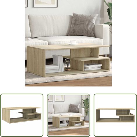 Table basse chêne sonoma - Table basse chêne sonoma 102x55x35 cm bois d'ingénierie (1/5)