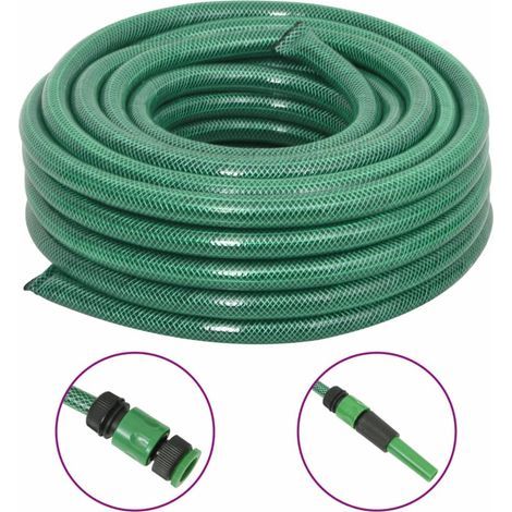 Tuyau d'arrosage avec kit de raccords, vert, 0,75" 30 m PVC (1/5)
