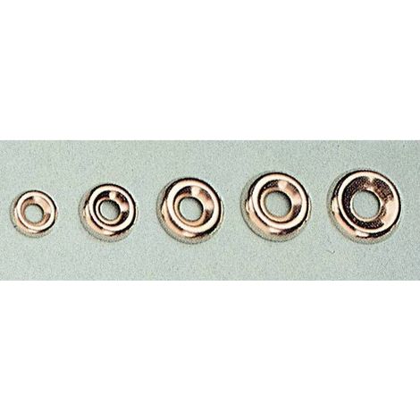 Orli sottovite acciaio nichelato 16 mm.. Prezzo per 100 pezzi.