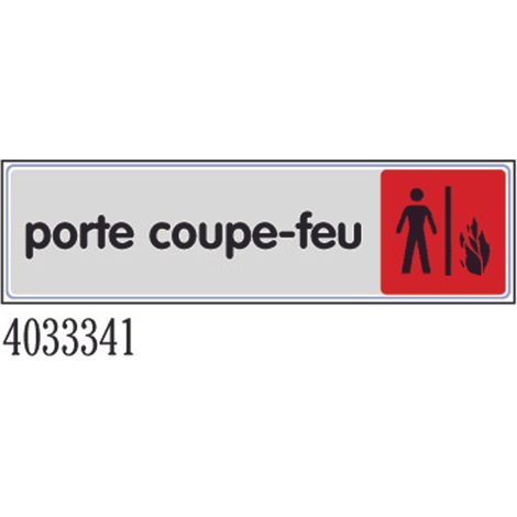 Plaquette de porte ''Porte coupe-feu'' plexiglas 170x45mm - NOVAP - 4033341