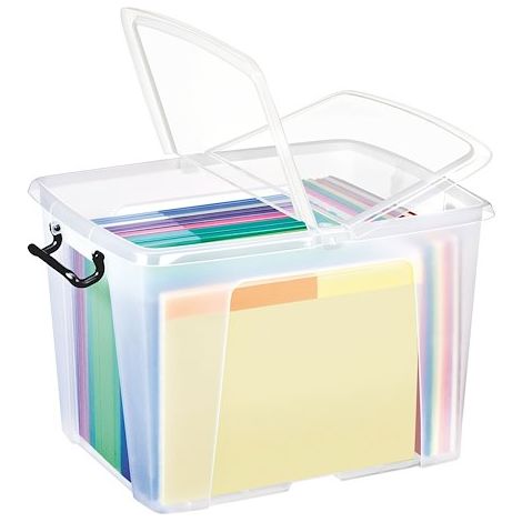 Boîte de rangement en plastique Strata - 40 litres - dim : H 39,7 x L 49,8 cm - Lot de 5 (1/3)