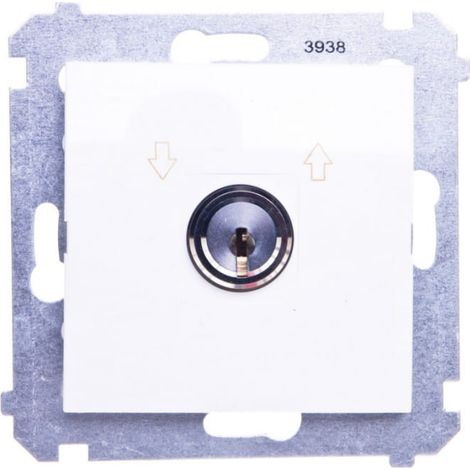 Interruptor para persiana enrollable Simon 54 con llave /I-0-II/ blanco dwzk.01/11
