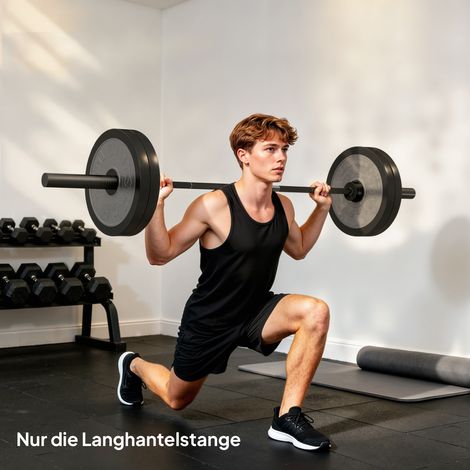 Bilanciere SPORTNOW, bilanciere olimpico da 180 cm, in acciaio, portata 200 kg, nero.