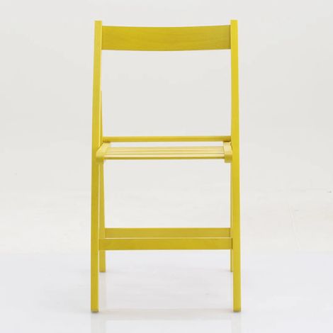 Sedia pieghevole a libro Arno - Anilina giallo 42,5 x 47,5 H79 seduta 45 (1/4)
