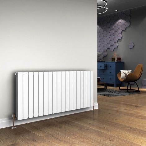 ELEGANT 600 x 1368mm White Designer Radiator Horizontal Flat Panel Double Panel Rad
