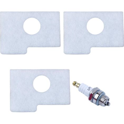 3 Filtres à air avec 1 bougie d'allumage L7T pour tronçonneuse Stihl MS180 MS170 017 018, pièces de rechange 1130 124 0800/11301240800 (1/5)
