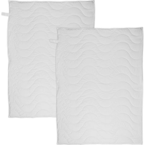 Set di 2 piumini 4 stagioni soffici 135 x 200 cm uso comodo e pratico in poliestere bianco 130013231