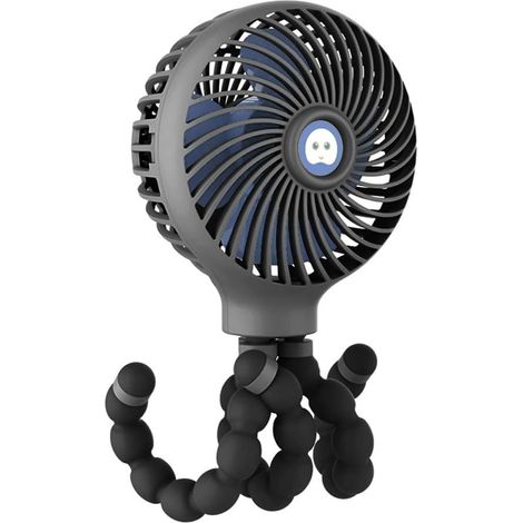 Mini ventilatore con 3 velocità regolabili e bassa rumorosità, ideale per shopping, campeggio e viaggi – Materiale ABS (nero) (1/5)