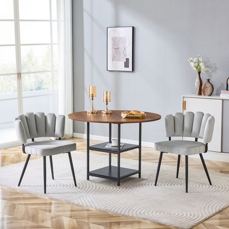 Set tavolo sedie rotondo con ripiani 107 cm OKMYHOME (1/5)
