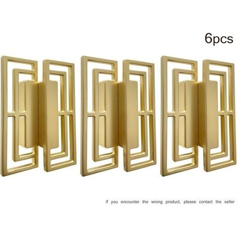 FENOPLASTICALot de 6 poignées de tiroir en cuivre doré – Motifs chinois modernes – 32 mm entraxe – Alliage de zinc – Installation facile (1/5)