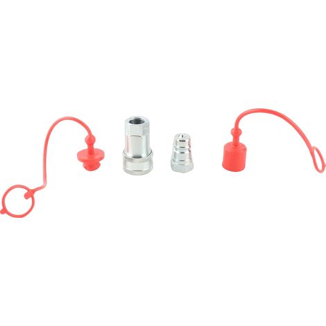Adaptateur Hydraulique Rapide 2 Pièces avec Embouts Mâle et Femelle 1/2"NPT ISO7241A en Acier Trempé (1/5)