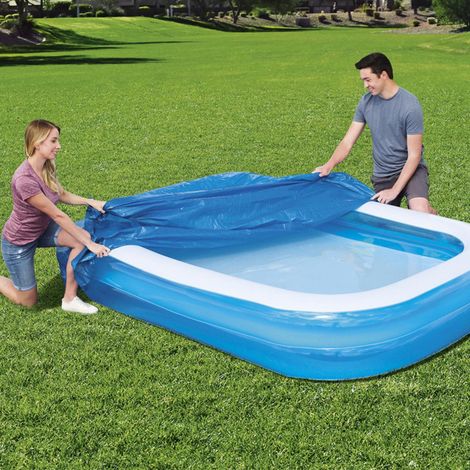 Bâche De Piscine Rectangulaire - Gonflable - Résistante Aux UV - Imperméable Anti-Poussière Et Anti-Pluie - 220 X 295 Cm - Pour Piscines Hors Sol Et Enterrées (1/5)