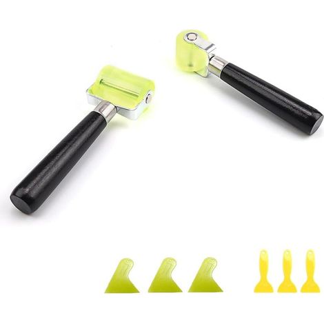 Lnsonorisant Voiture Rouleau 2 Pièces Rouleau Pression Silicone Tête Silicone, Outil D'insonorisation Voiture avec 6 Grattoirs, pour Sceller Bords Tapis Insonorisés (1/5)