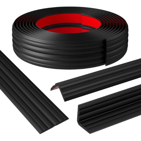 4M, 40mm Protection d'angle noir et protection des bords, bande de calfeutrage murale pour bord mural, plafond, autocollante , comptoir