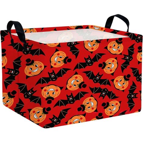 Panier de rangement fantôme d'Halloween, panier à linge pliable avec poignées, coffre à jouets pour chambre d'enfant, décoration intérieure 12-35 x 25 x 25 cm